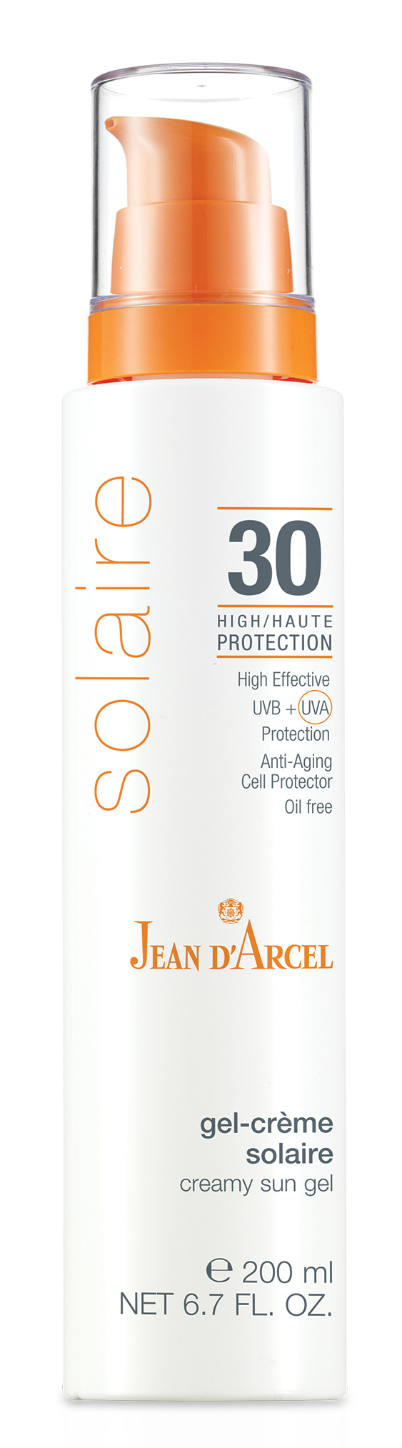 Jean D´Arcel gel-crème solaire LSF 30