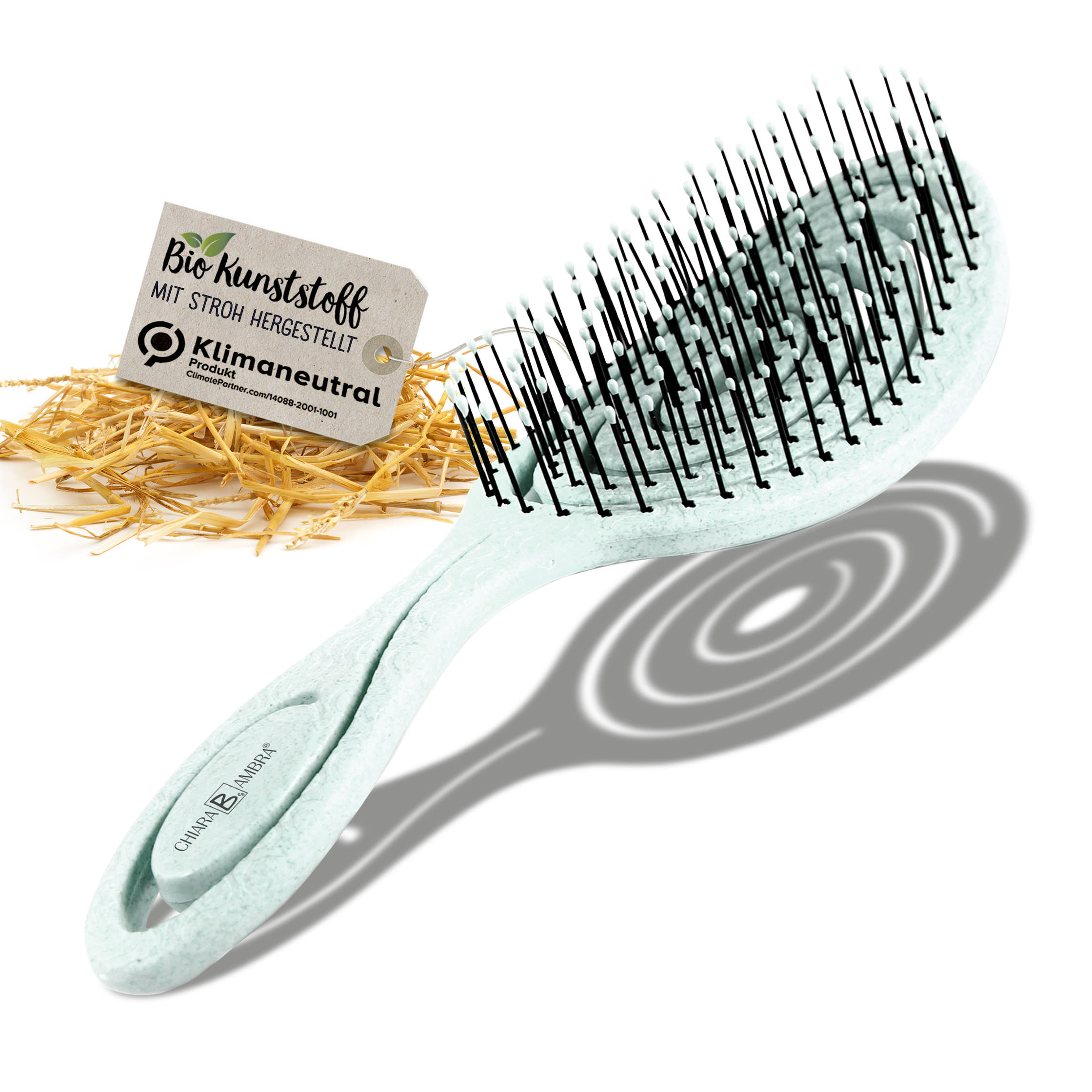 CHIARA AMBRA® Haarbürste mit Stroh blau