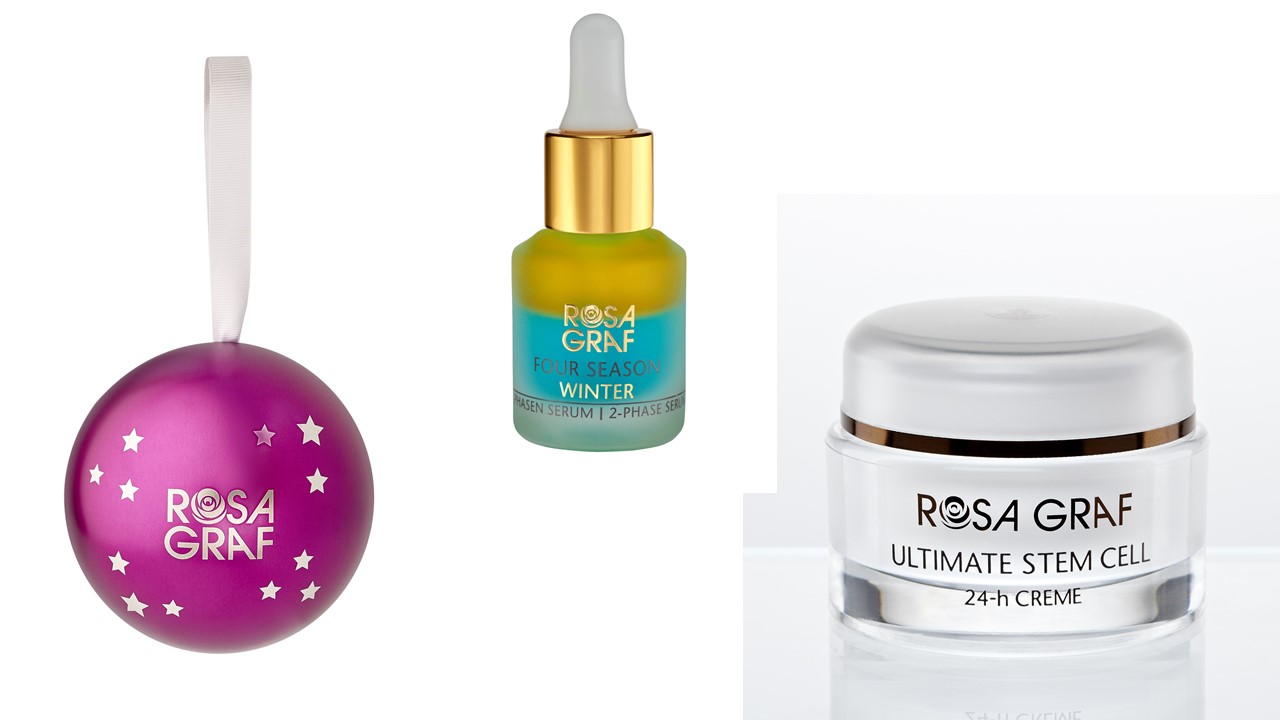 Rosa Graf Weihnachtskugel: Winterserum + stem cell cream